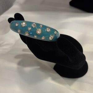 Elegant Teal Blue Crystal Bangle